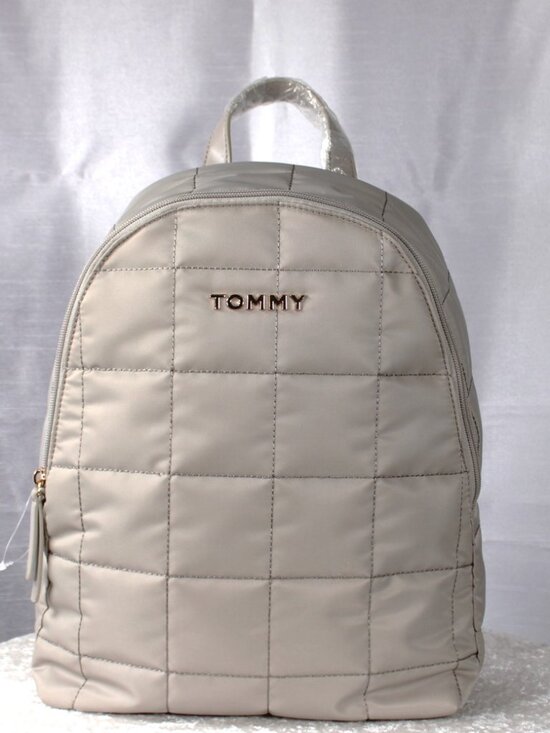 Tommy Hilfiger Quilted Backpack Beige Nylon Mini Backpack NWT main image 6